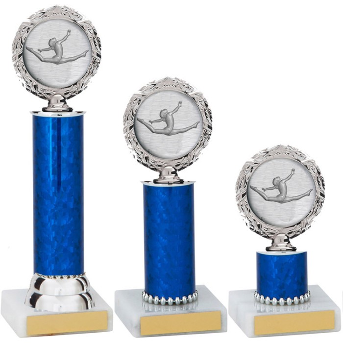 GYMNASTIC TROPHY WITH METAL CENTRE HOLDER - AVAILABLE IN 3 SIZES
